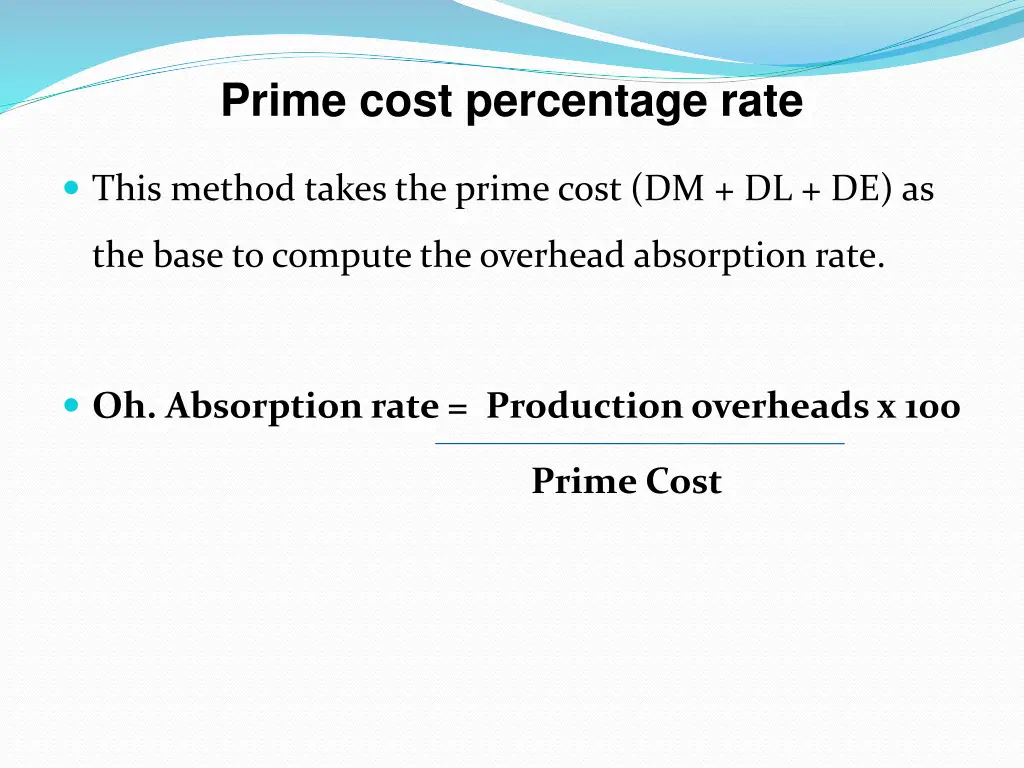 prime cost percentage rate