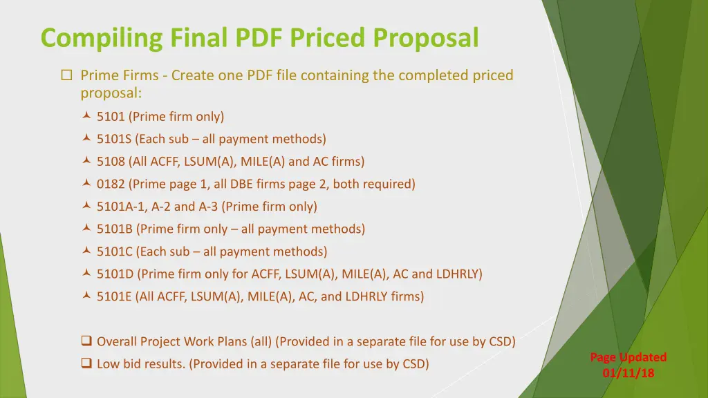 compiling final pdf priced proposal