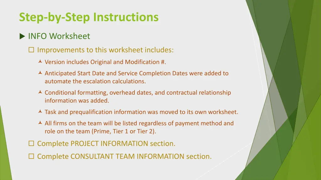 step by step instructions 1