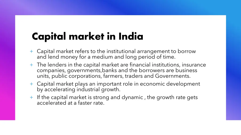 capital market in india