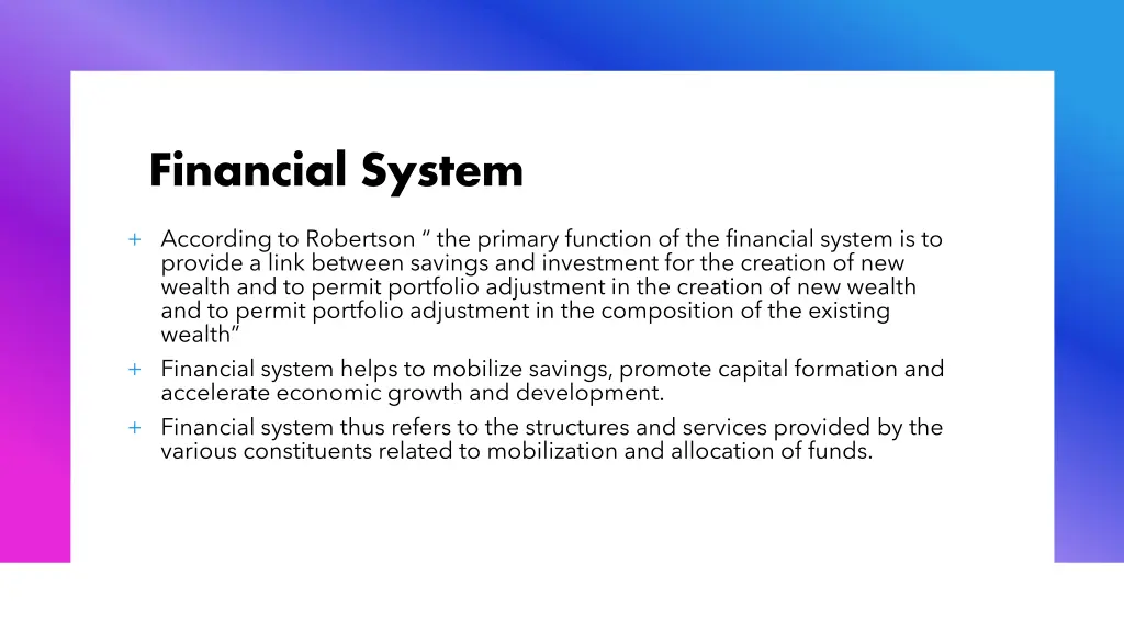 financial system
