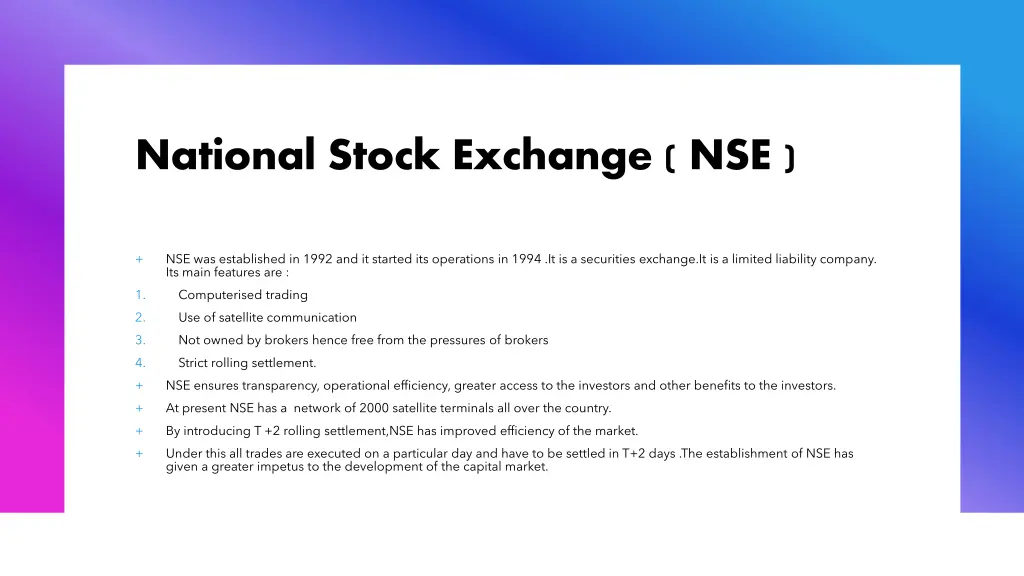 national stock exchange nse