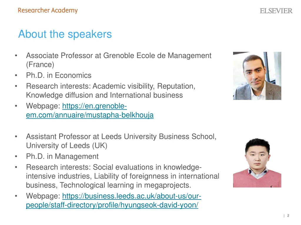 about the speakers