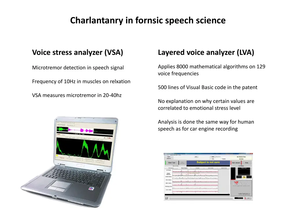 charlantanry in fornsic speech science