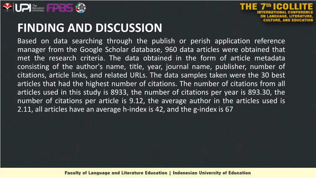 finding and discussion based on data searching