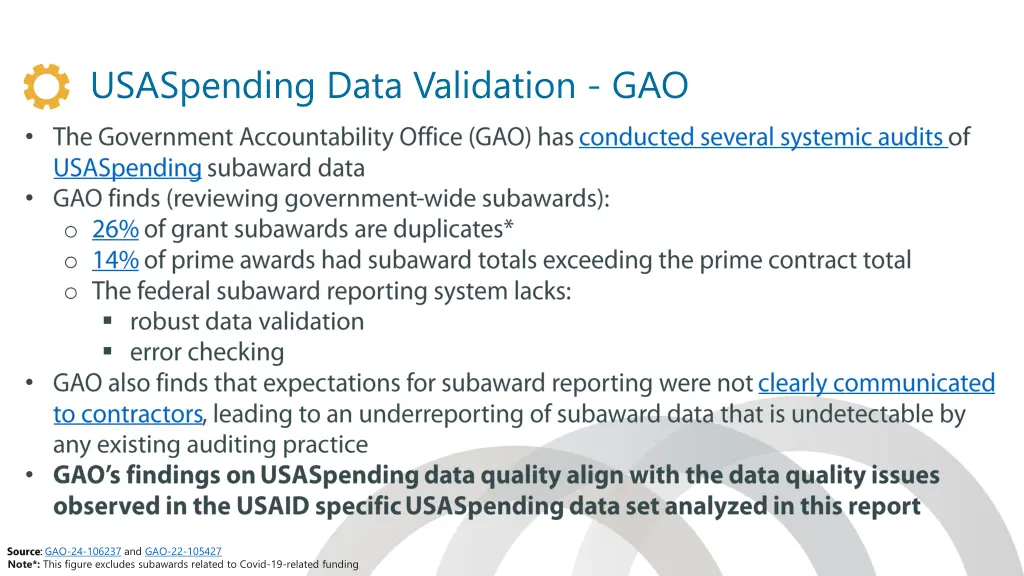 usaspending data validation gao