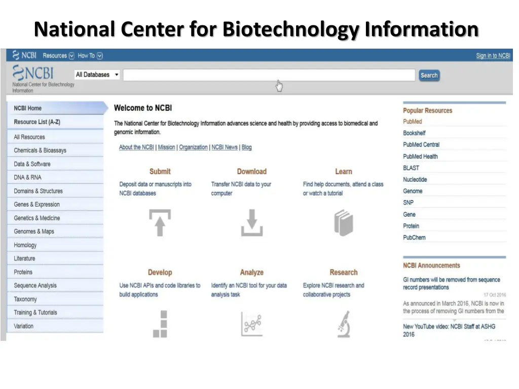 national center for biotechnology information