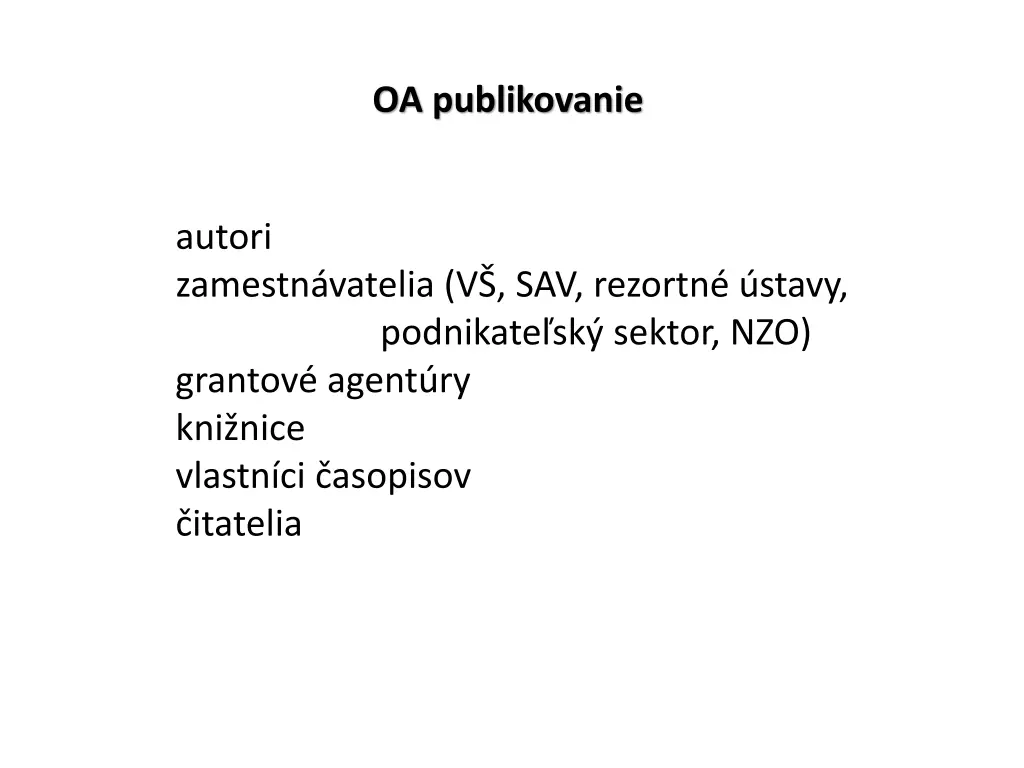 oa publikovanie
