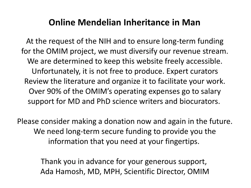 online mendelian inheritance in man