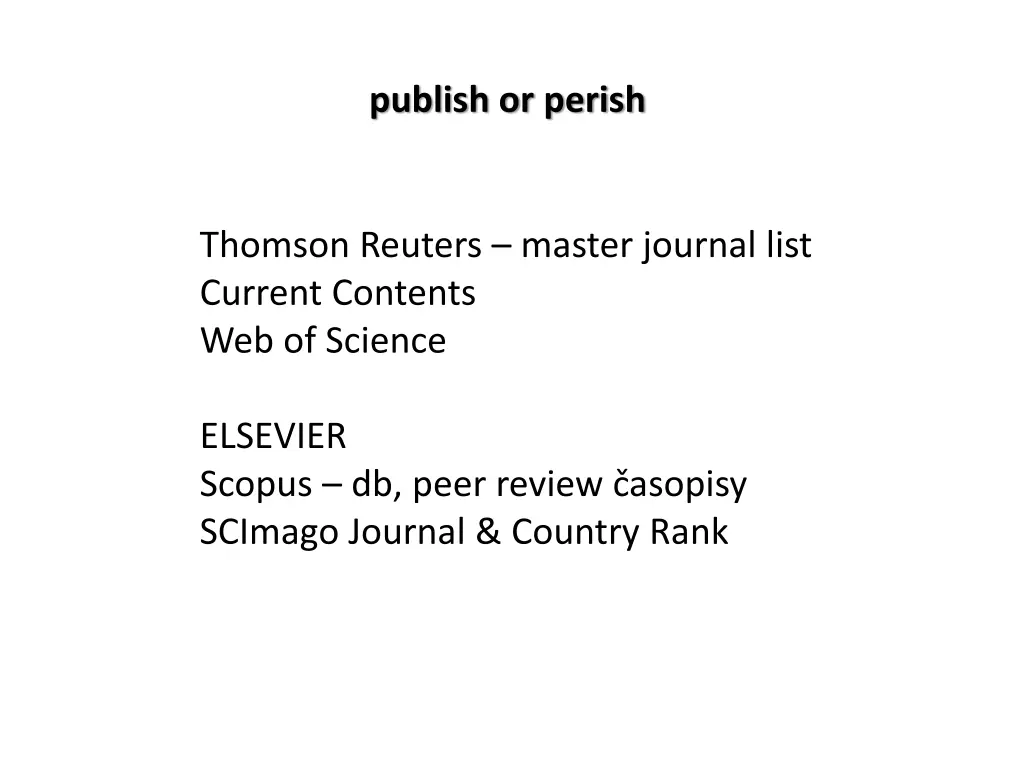 publish or perish