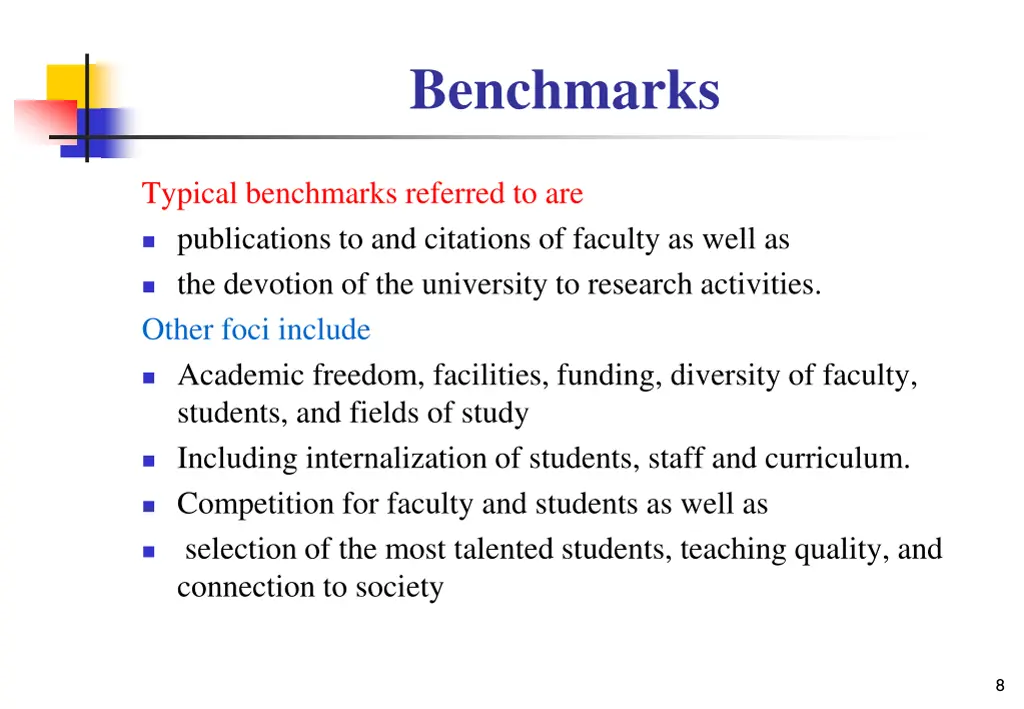 benchmarks