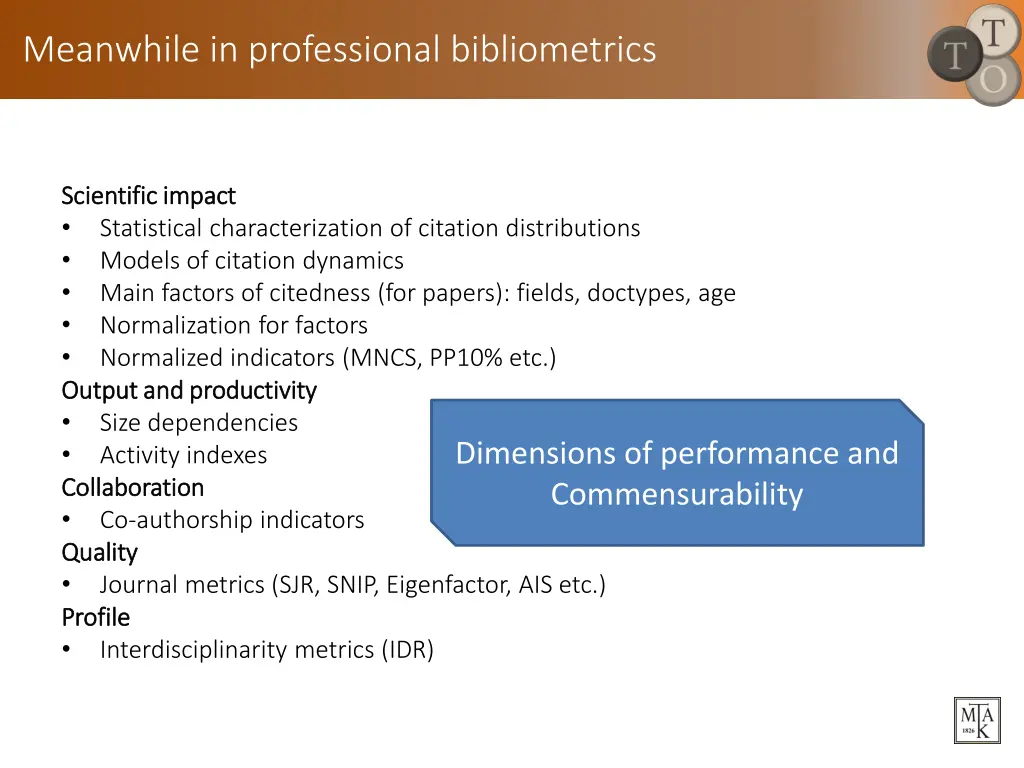 meanwhile in professional bibliometrics 1
