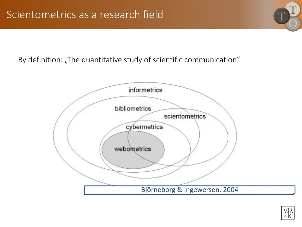 scientometrics as a research field
