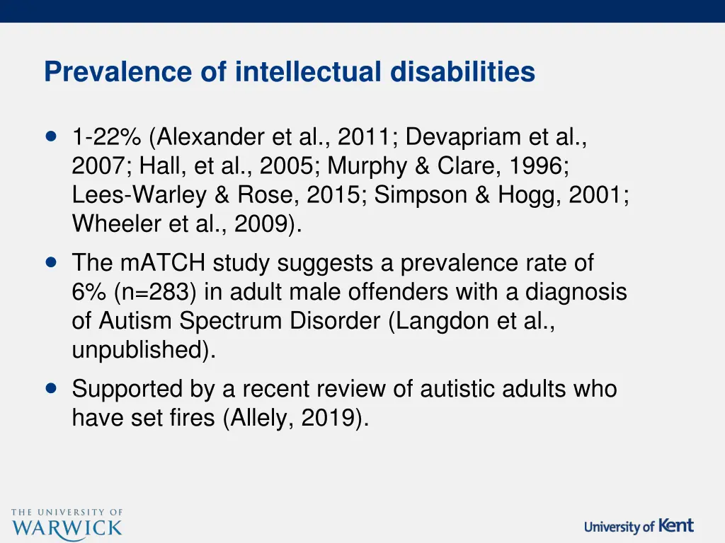 prevalence of intellectual disabilities