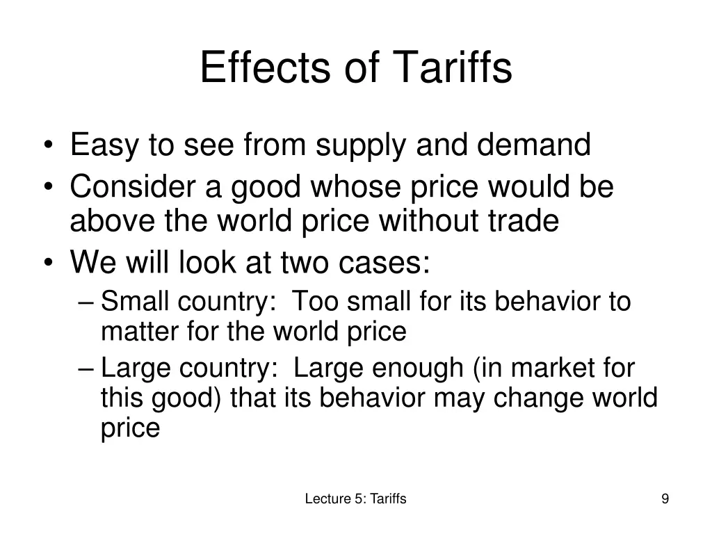 effects of tariffs