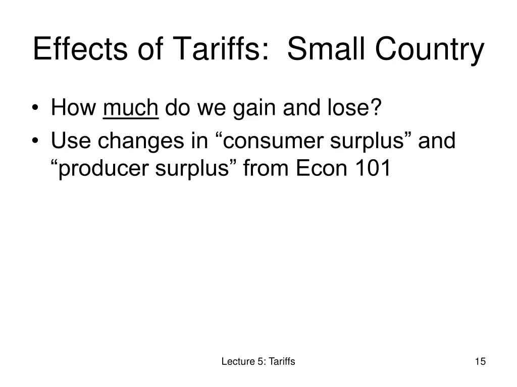 effects of tariffs small country 2