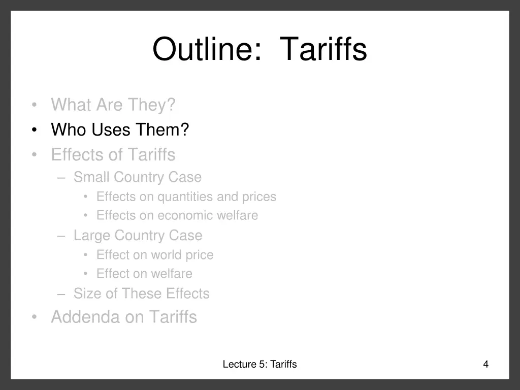 outline tariffs 1