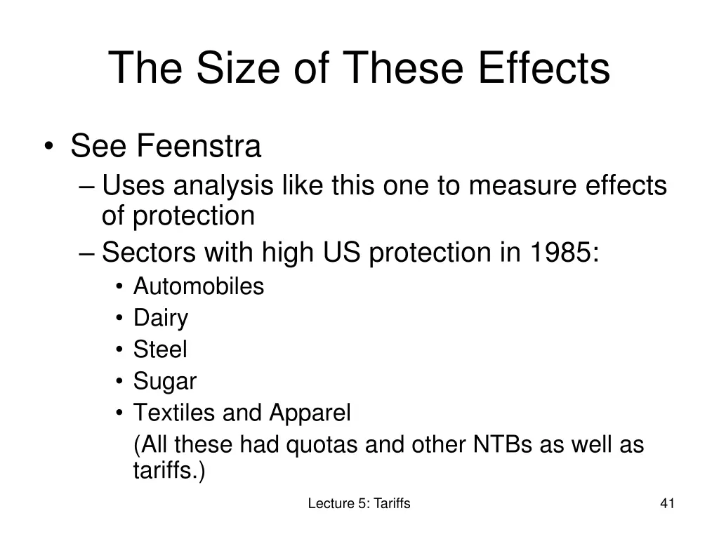 the size of these effects