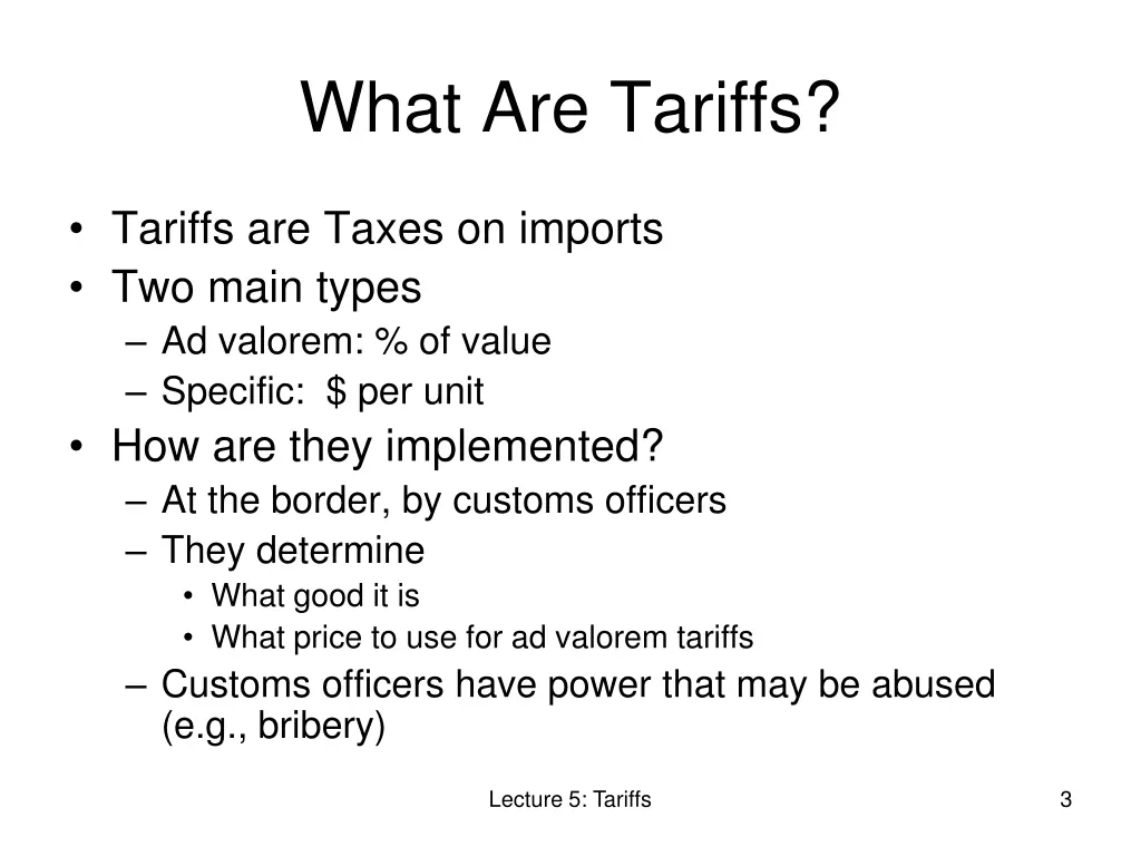 what are tariffs
