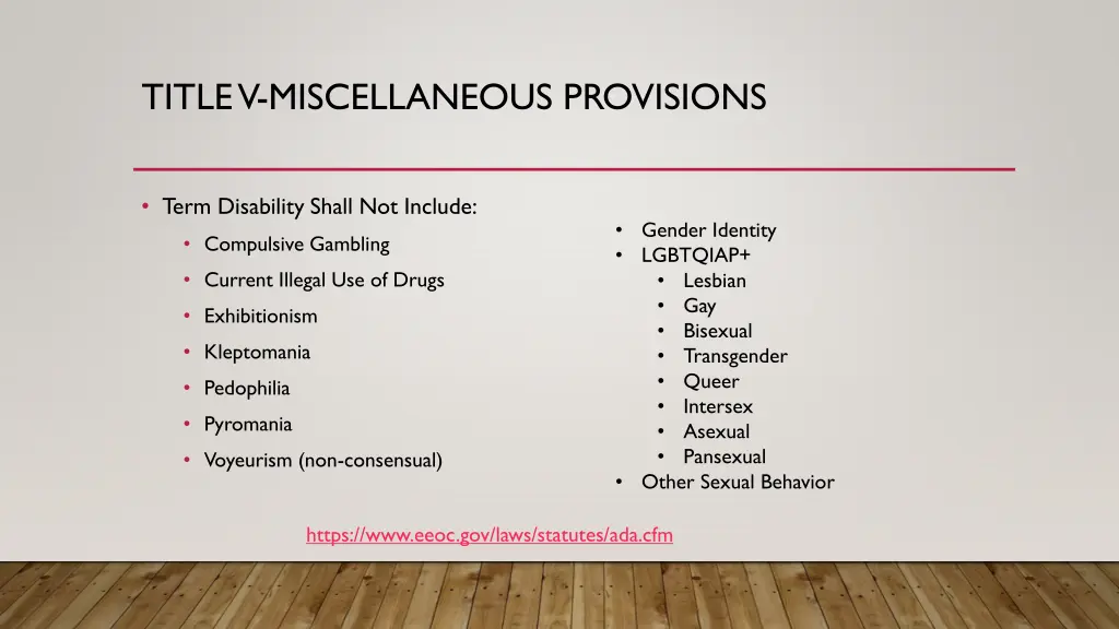 title v miscellaneous provisions 2