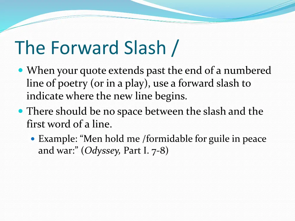 the forward slash