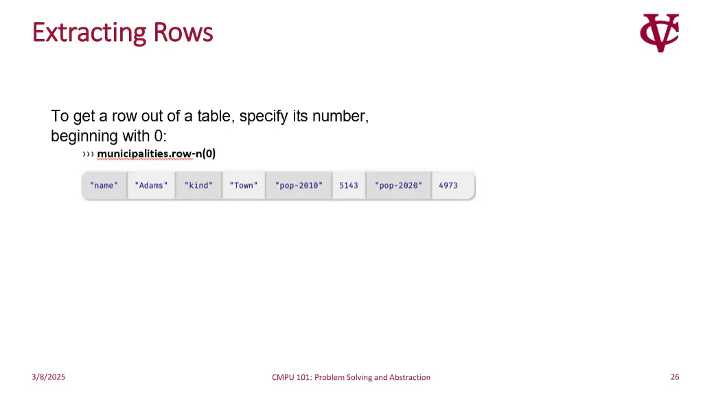 extracting rows extracting rows