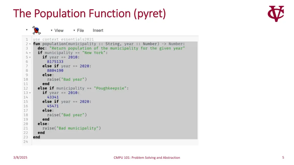 the population function the population function
