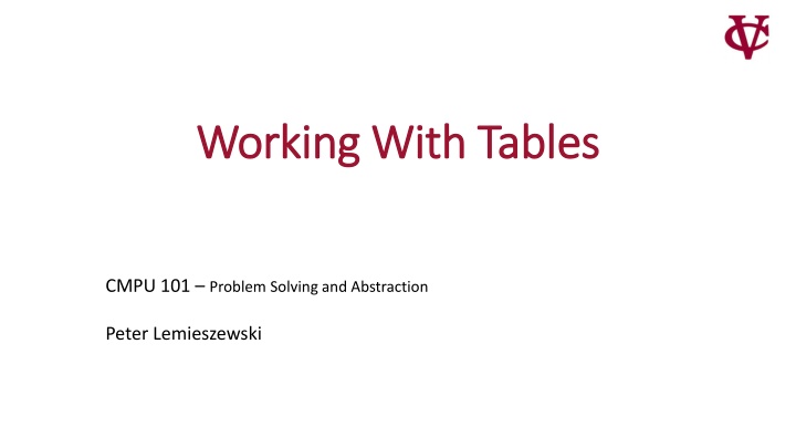 working with tables working with tables