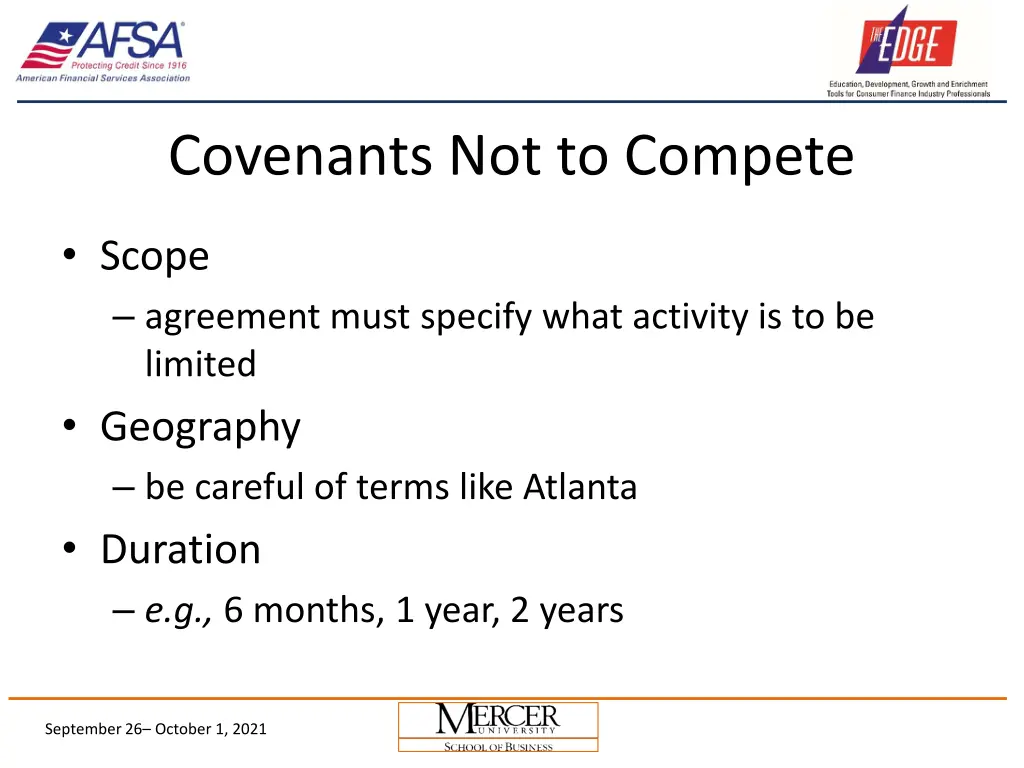 covenants not to compete 1