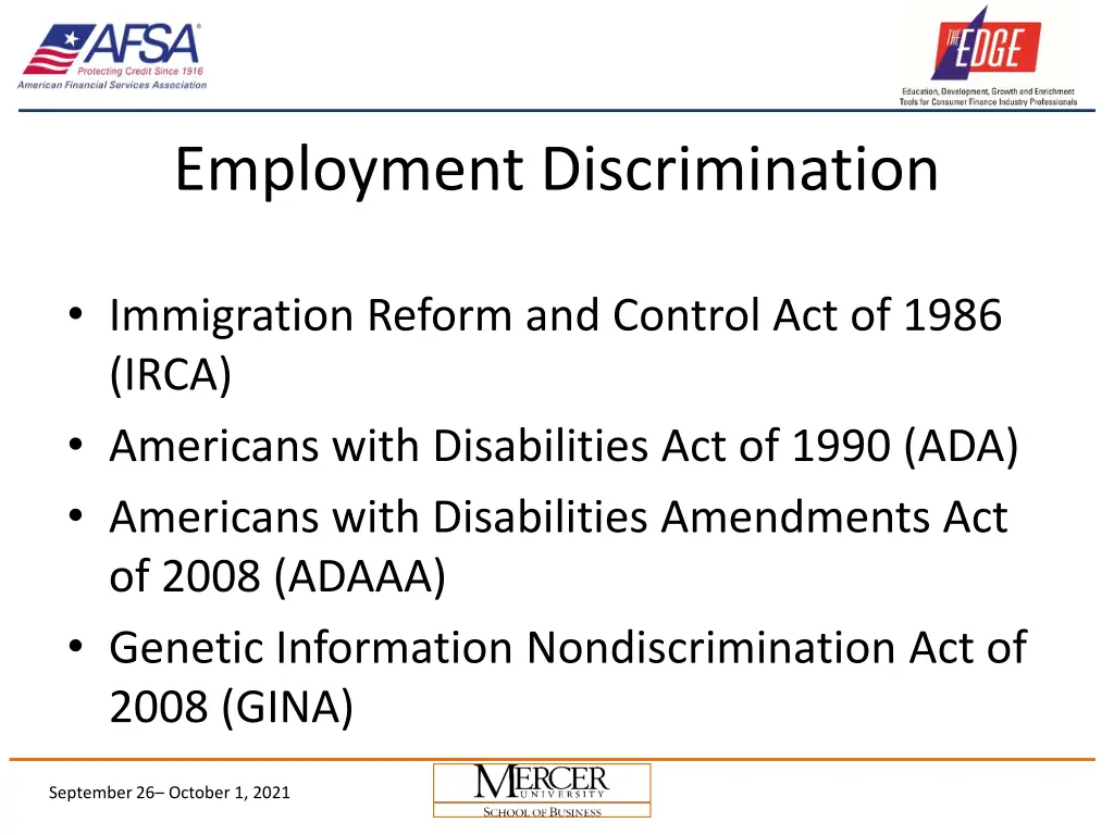 employment discrimination 1