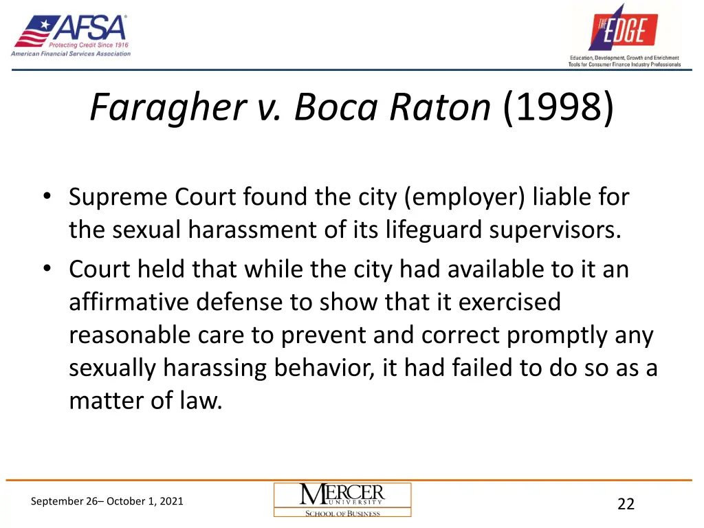 faragher v boca raton 1998