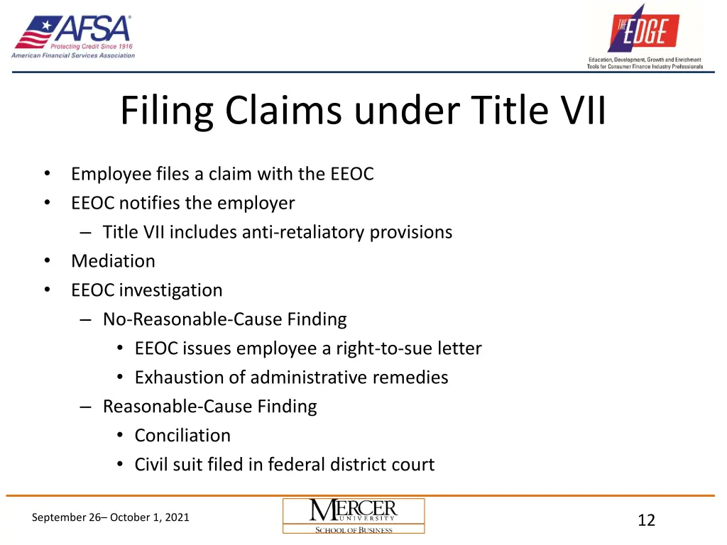 filing claims under title vii