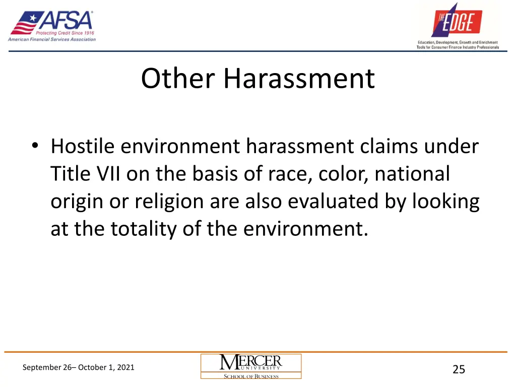 other harassment