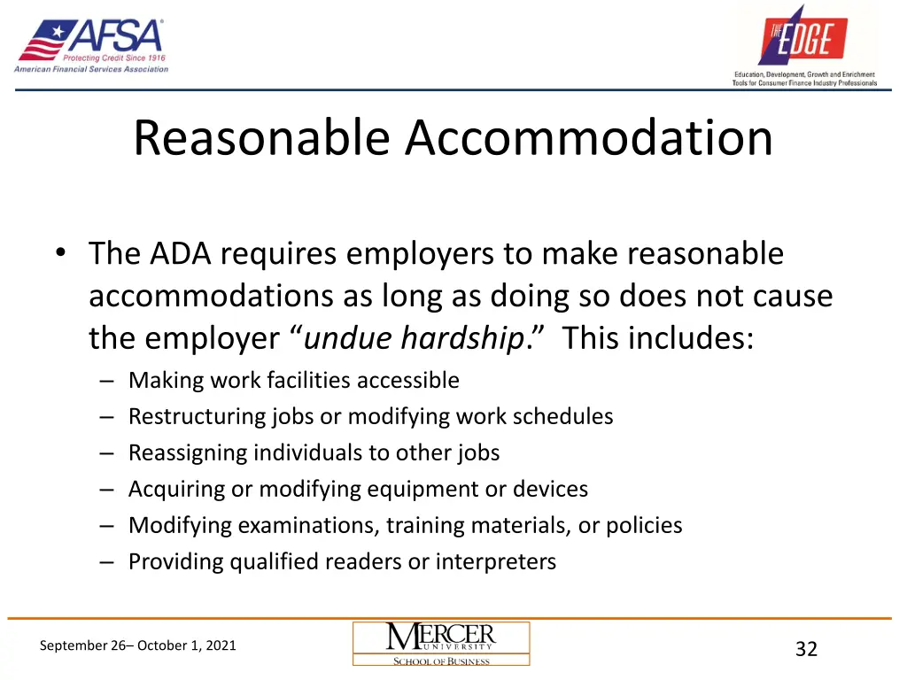 reasonable accommodation