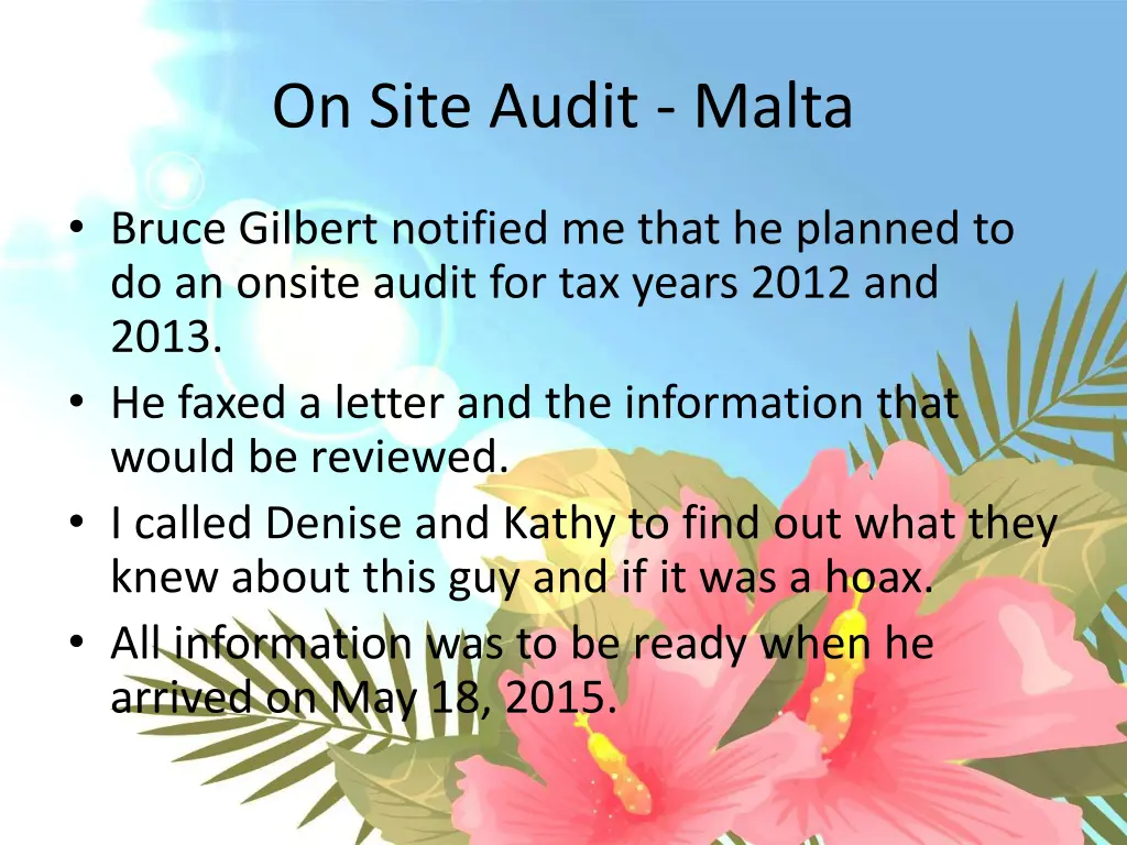 on site audit malta