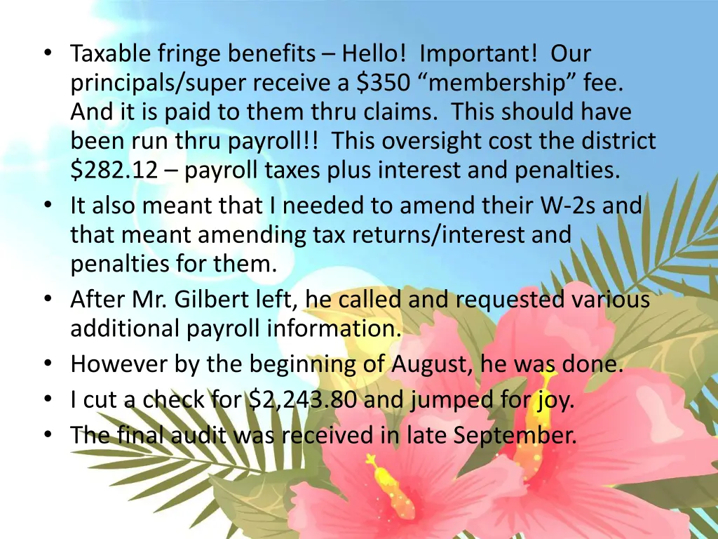 taxable fringe benefits hello important
