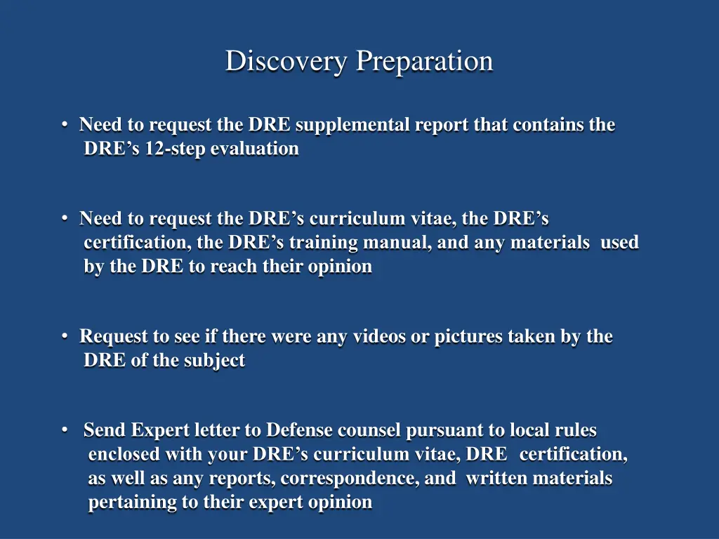 discovery preparation