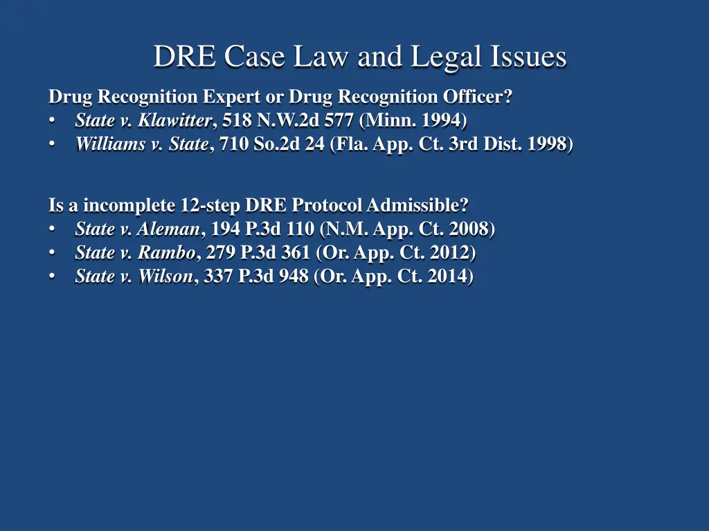 dre case law and legal issues 5