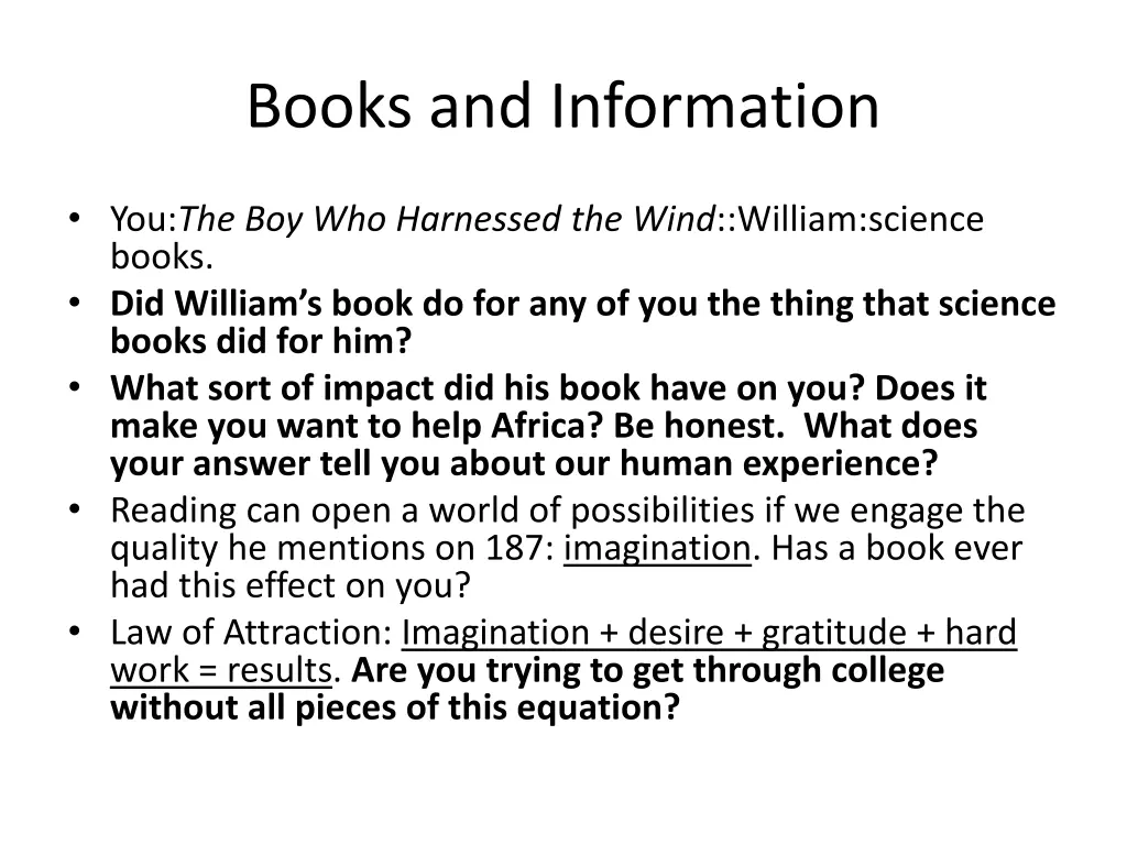 books and information