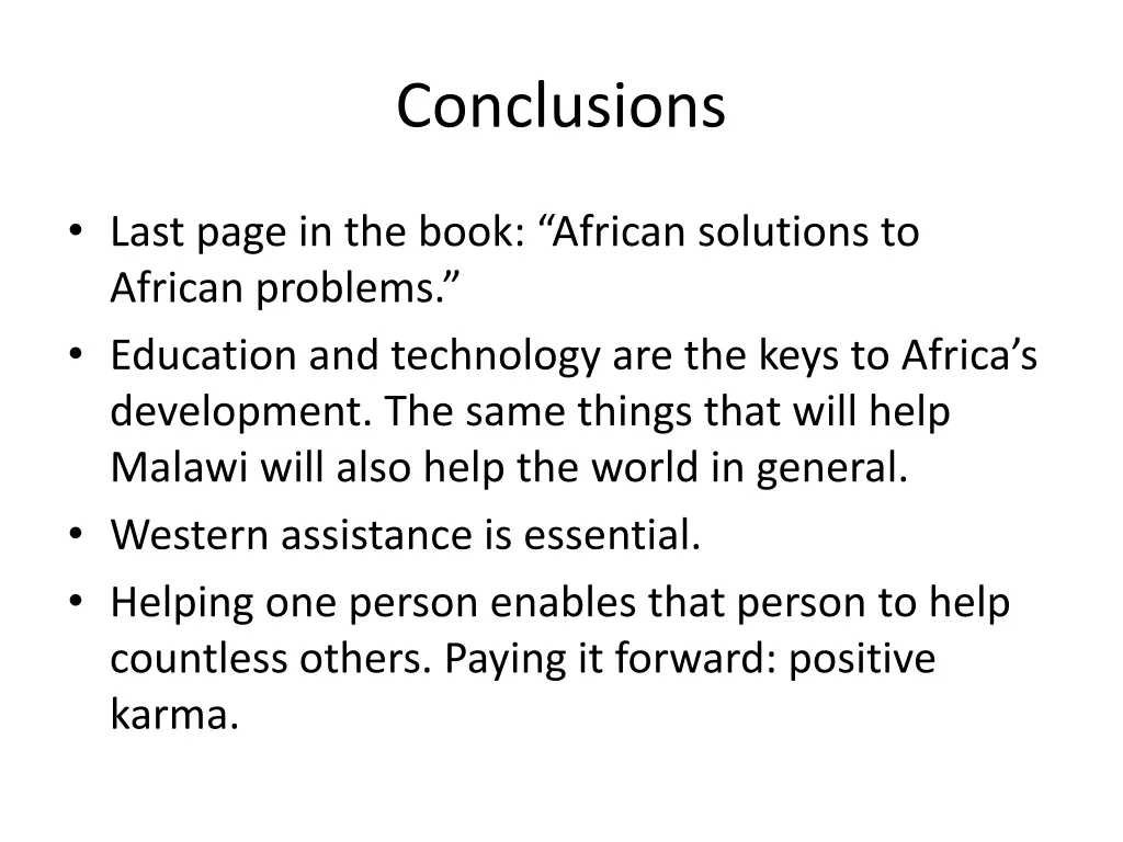 conclusions