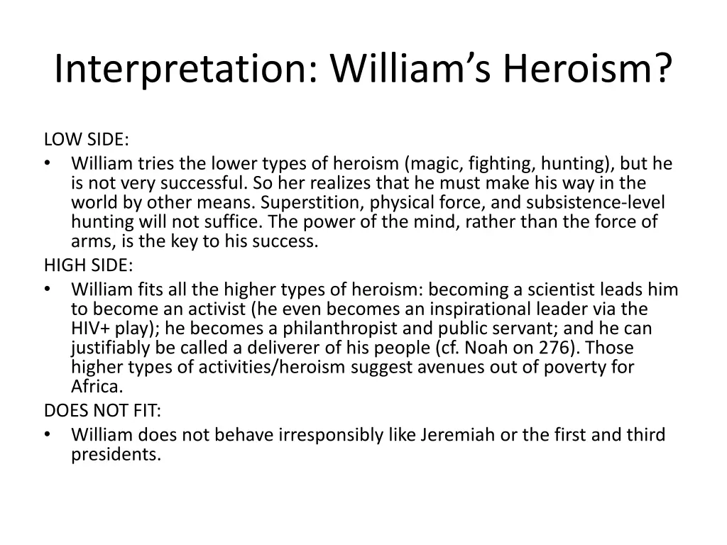 interpretation william s heroism
