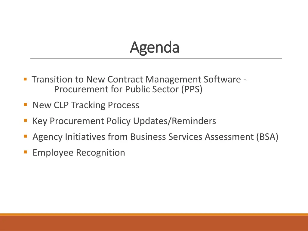 agenda agenda