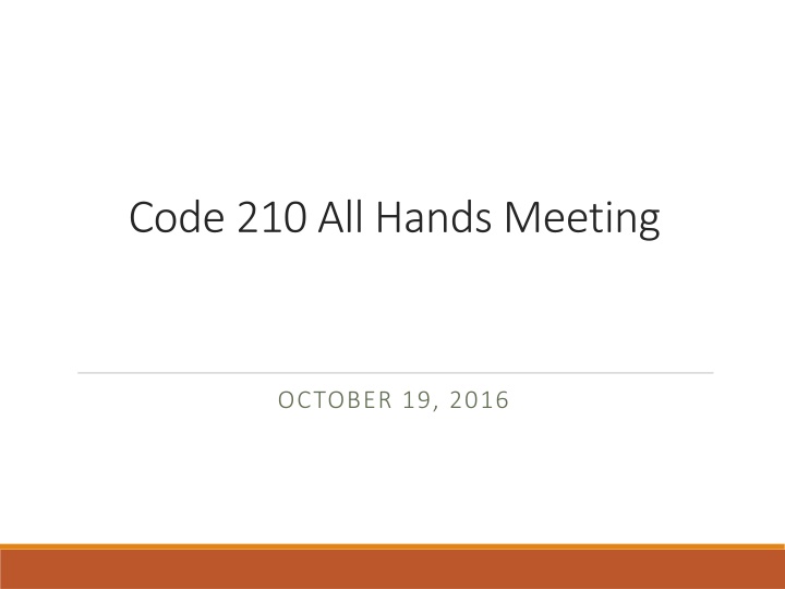 code 210 all hands meeting