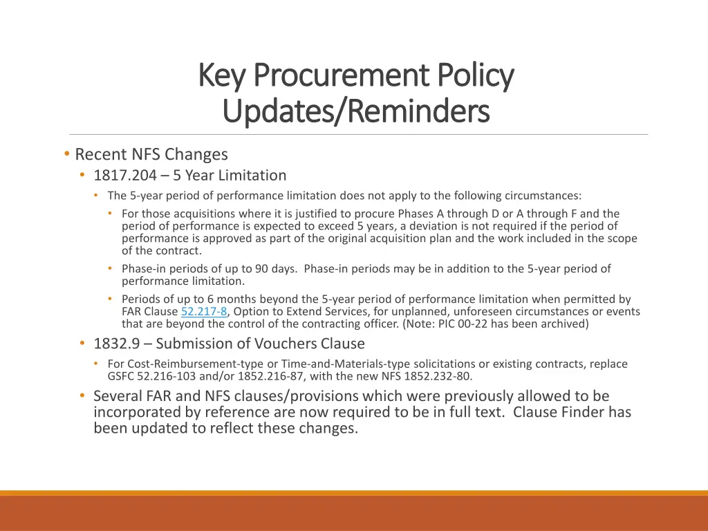 key procurement key procurement policy updates 1
