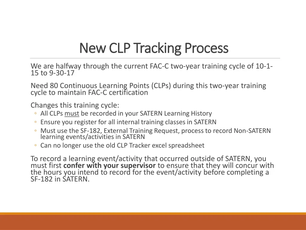 new clp tracking process new clp tracking process
