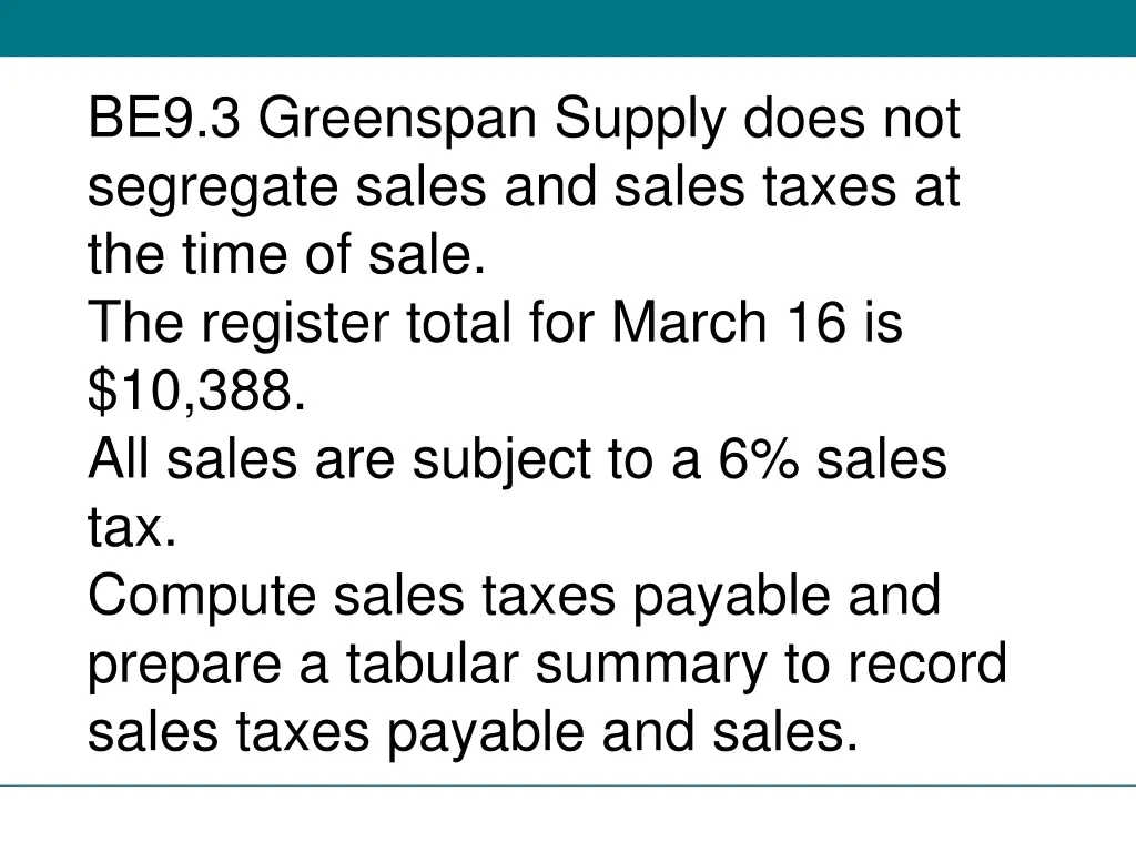 be9 3 greenspan supply does not segregate sales
