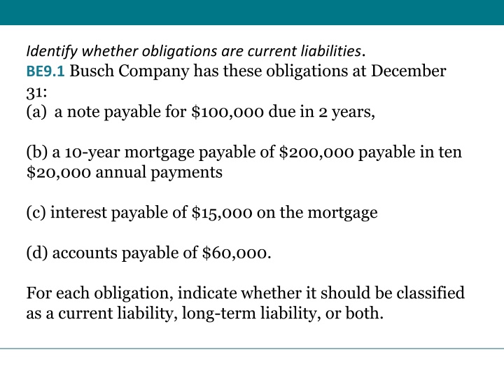 identify whether obligations are current