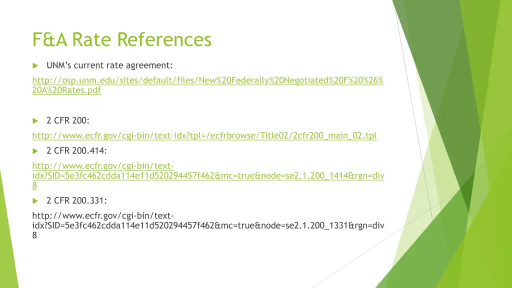 f a rate references