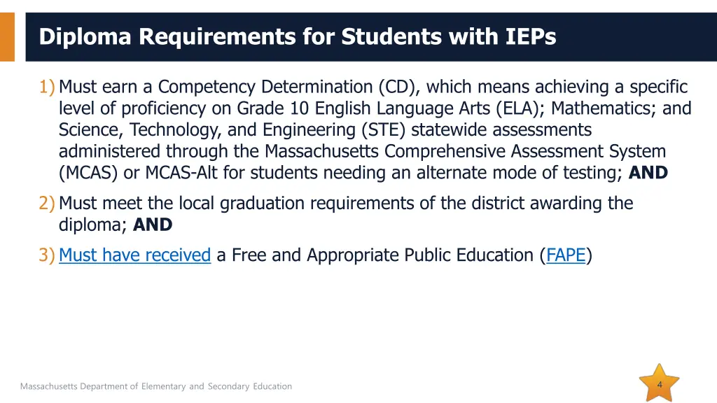 diploma requirements for students with ieps