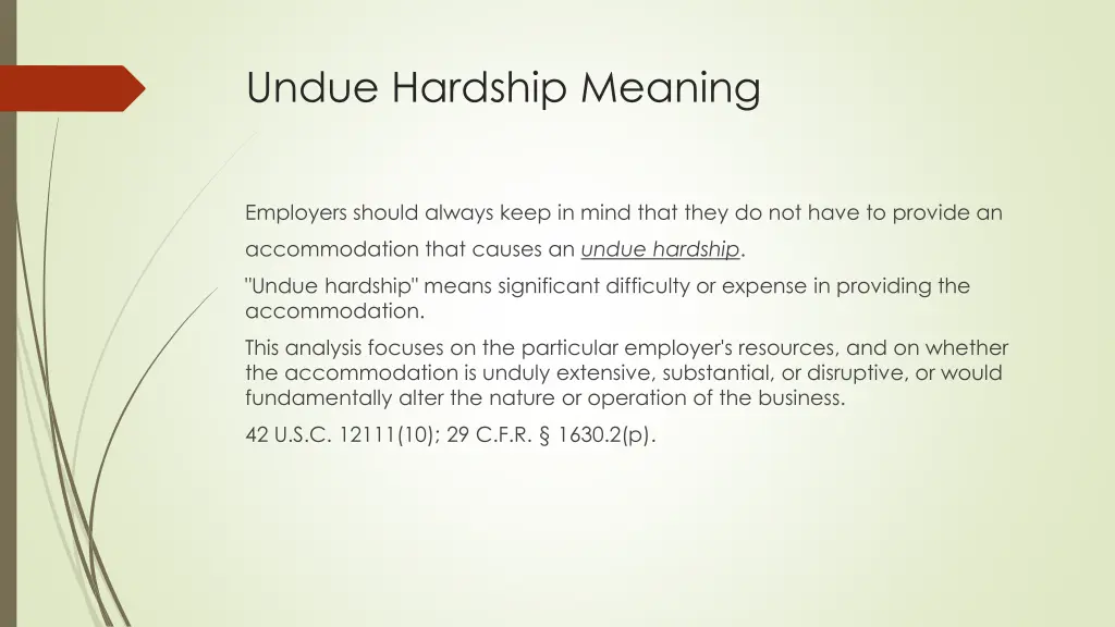 undue hardship meaning